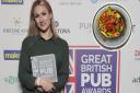 Chef Tiffany Long at the Great British Pub Awards 2022 and one of her dishes Picture: The Morning Advertiser (morningadvertiser.co.uk)/Instagram @tiffnorfolkchef