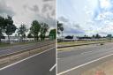 National Highways launched an investigation into tree felling on the A47 on a piece of land it owns. Here is the land in question on July 2019 (left) and July 2023 (right)