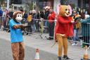 Mascots at the Lowestoft pancake day races on February 13.
