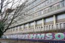 The graffiti appeared recently on Sovereign House. Picture Denise Bradley