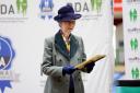 The Princess Royal presents an award during the Riding for the Disabled Association (RDA) National Championships at Hartpury University and Hartpury College in Gloucestershire. Picture date: Friday July 12, 2024. PA Photo. The outing is Princess Anne's