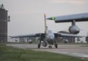 A jet lands at RAF Marham