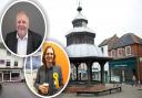Richard Sims (left inset) has quit the Liberal Democrats after a row on WhatsApp over Reform. Right inset: Liberal Democrat candidate for North Norfolk, Steffan Aquarone