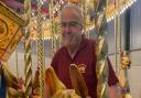 Malcolm Potts on his restored Gallopers carousel at Strumpshaw Steam Museum Picture: Chris Bond