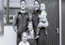 The Craft Bakery owners with their three children ahead of the firm's Mundesley launch