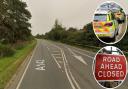 Part of the A143 is closed after a crash