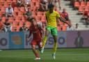 Abu Kamara in action for Norwich City against Standard Liege