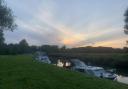 Pyes Mill and Chedgrave Moorings pictured as dusk falls