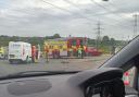 Emergency services were at the scene of a crash near Norwich