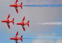 The Red Arrows will fly over parts of Norfolk today