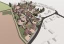 An aerial 3D design of the housing scheme in Martham