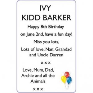 IVY KIDD BARKER