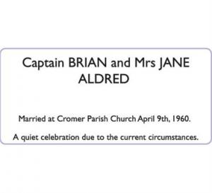 Captain BRIAN and Mrs JANE ALDRED