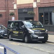 The taxi rank by the town's bus station and Troll Cart pub