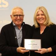 n2s founder Jack Gomarsall receives the British Metals Recycling Award from BMRA president Susie Burrage