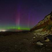 The aurora borealis captured by photographer Gary Pearson on the beach in Hunstanton. Picture: Gary Pearson Photography