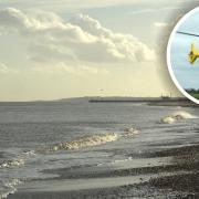 The air ambulance was spotted on Great Yarmouth beach overnight