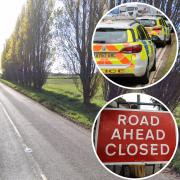 Police closed Feltwell Road near Southery following the two-car collision