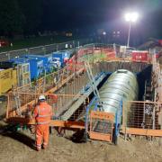 A huge water storage tank has been installed next to the A47 at Honingham