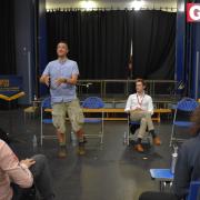 Clive Lewis addresses pupils at the City of Norwich School