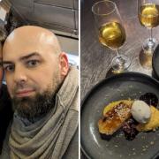Stephanie and Jaime Garbutt, owners of Figbar, and dishes from the dessert tasting menu