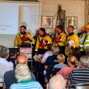Crew Assemble: Volunteers staged a dummy 'shout' at Hunstanton RNLI's 200th anniversary celebration, to show what's required to launch one of the station's craft