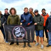 Members of the band Ferocious Dog at the beach clean at Old Hunstanton