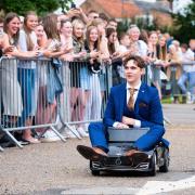 The Year 11 leavers from St Clement’s High School arrived at prom in sports cars, vintage motors, a truck, a jeep, and even go-karts