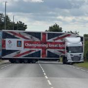 A jack-knifed lorry blocked Ring Road