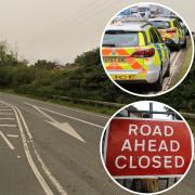 Part of the A143 is closed after a crash