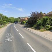 Part of the A12 at an east Suffolk town has been closed after a two vehicle crash