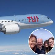 Anita Shepherd and her family, inset, say their week-long holiday from Norwich Airport to Paphos was ruined after Tui removed luggage from their flight which didn't arrive until four days later
