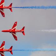 The Red Arrows will fly over parts of Norfolk today