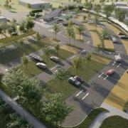 An artist's impression of what the Nar Ouse Way travel hub would look like