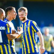 Linnets match-winner Tommy Hughes at the final whistle