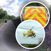 Emergency services were called to the A1066 near Brettenham