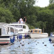 Boaters on the River Bure at Horning