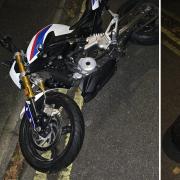 A stolen BMW motorbike has been found dumped in Lowestoft