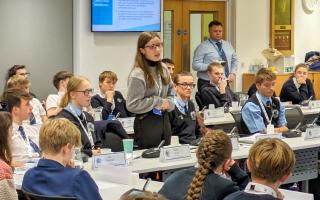 Students from across East Suffolk took part in a Model District Council