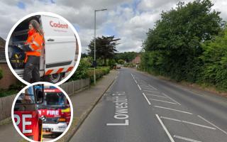 A car crash has led to a gas leak in Worlingham