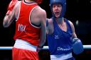 Charley Davison, right, in action for GB  during the Boxing Road to Tokyo 2020 Olympic qualifying event at the Copper Box Arena in London.