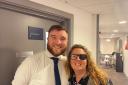 Tom Paulson, Optician at Specsavers in Beccles (left) and patient Alaina