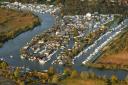 An aerial view of Brundall Marina