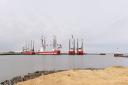 A general view shot of the Outer Harbour at Great Yarmouth