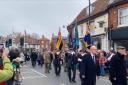 The Remembrance Sunday parade through Dereham town centre.