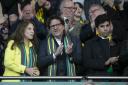 New Norwich City chief Mark Attanasio (centre) impressed supporters at the club's AGM