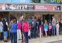 Queues outside Theatre Royal.