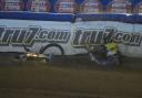 Erik Riss crashes out of heat 15.