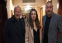 Trainers Graham Everett and, right, Steve Potter from the Norwich gym team, with Emma Dolan at the British Boxing Board of Control