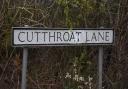 The Cutthroat Lane street sign in Yaxham. Picture: DENISE BRADLEY